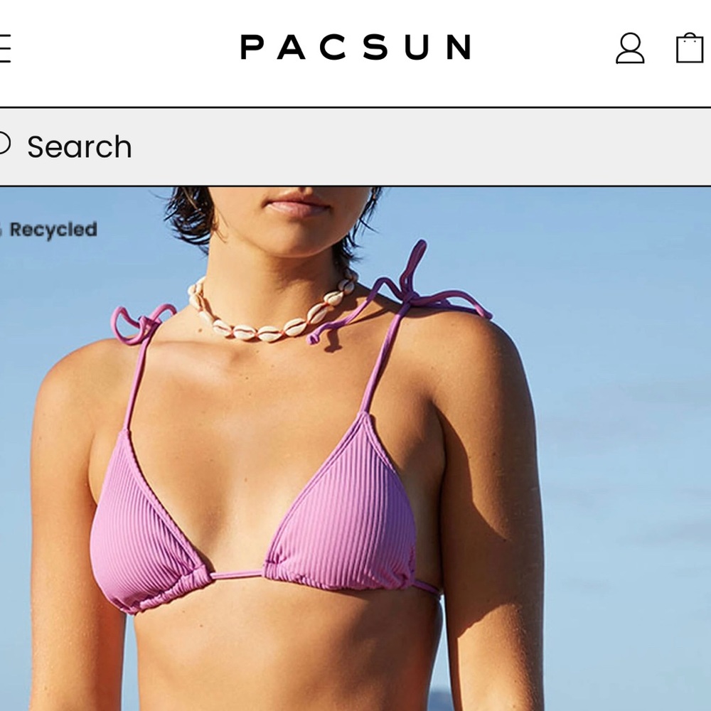 Light purple triangle bikini top pacsun